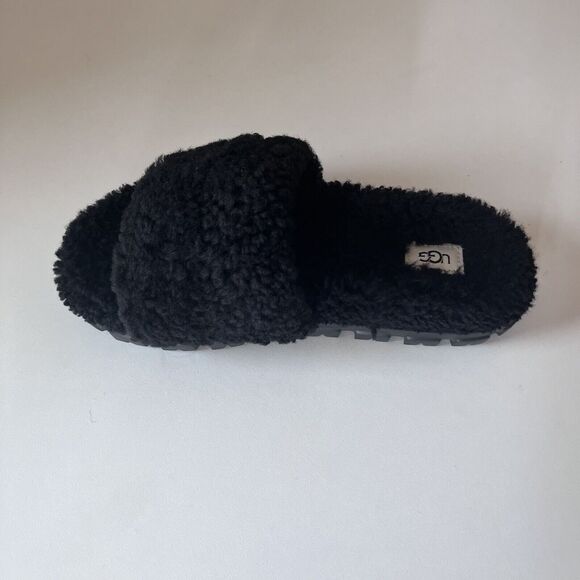 Women's Shoes UGG COZETTA CURLY Slipper Slide Sandals 1130838 BLACK Size 9 Usa - Picture 6 of 9